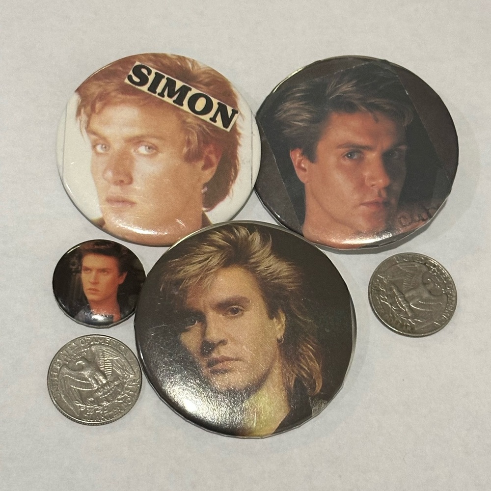 Simon LeBon 80’s Retro Music Icon Button Set